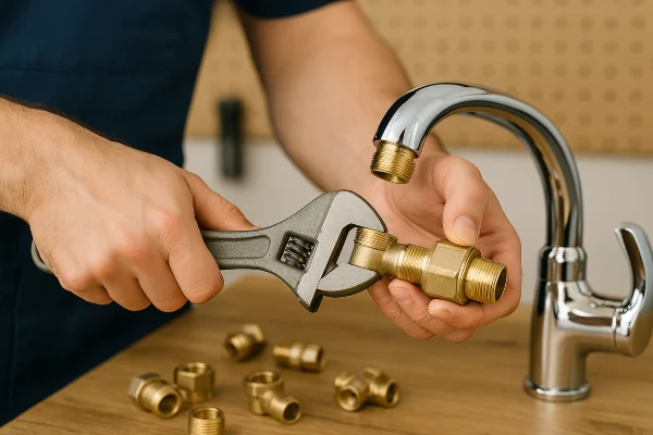 a male plumber installing a toilet from Emergency Plumber Austin in Austin, TX  