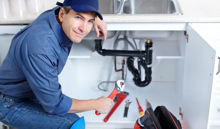 a plumber technician with a tool belt from Emergency Plumber Austin in Austin, TX - Commercial Plumbing Services
