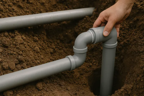 PVC pipes going underground from Emergency Plumber Austin in Austin, TX - Residential Plumbing Services